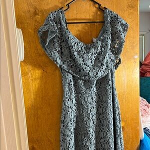 H&M Lace Maxi Dress in Gray